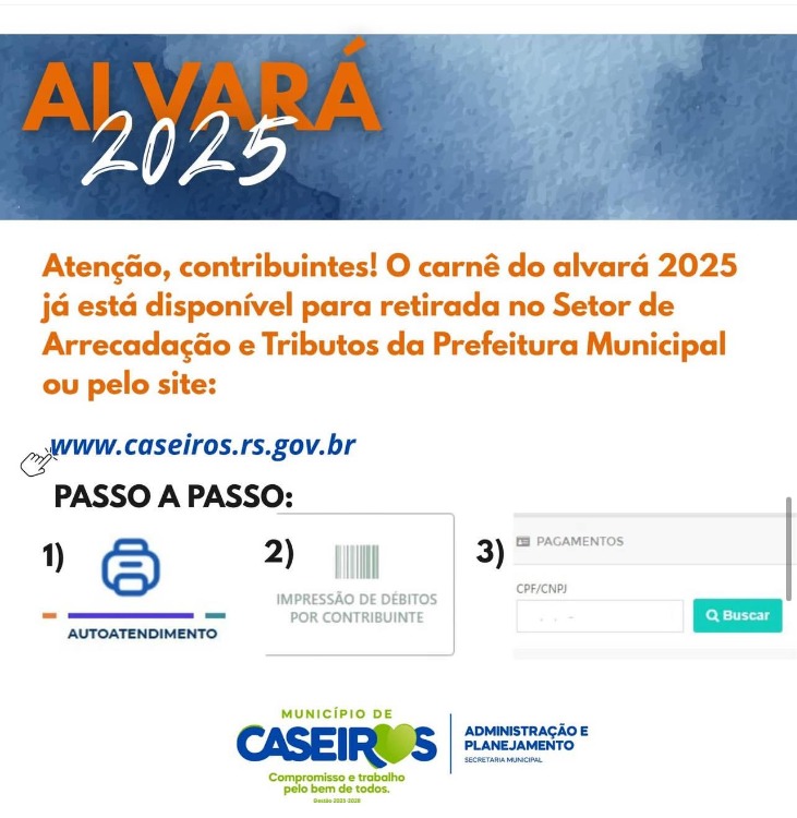 CARNÊ ALVARÁ 2025 JÁ DISPONÍVEL